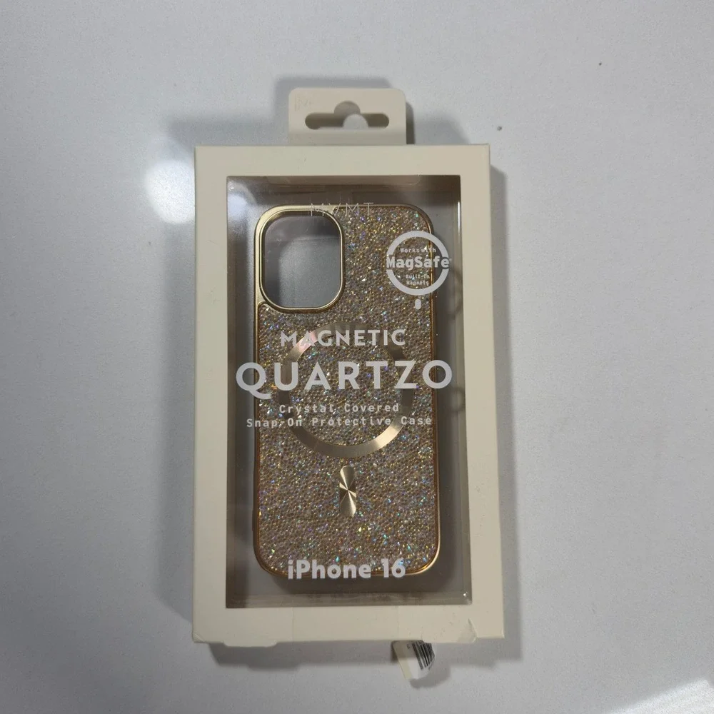 MVMT Magnetic Quartzo Phone Case iPhone 16 Gold New Crystal MagSafe Protective